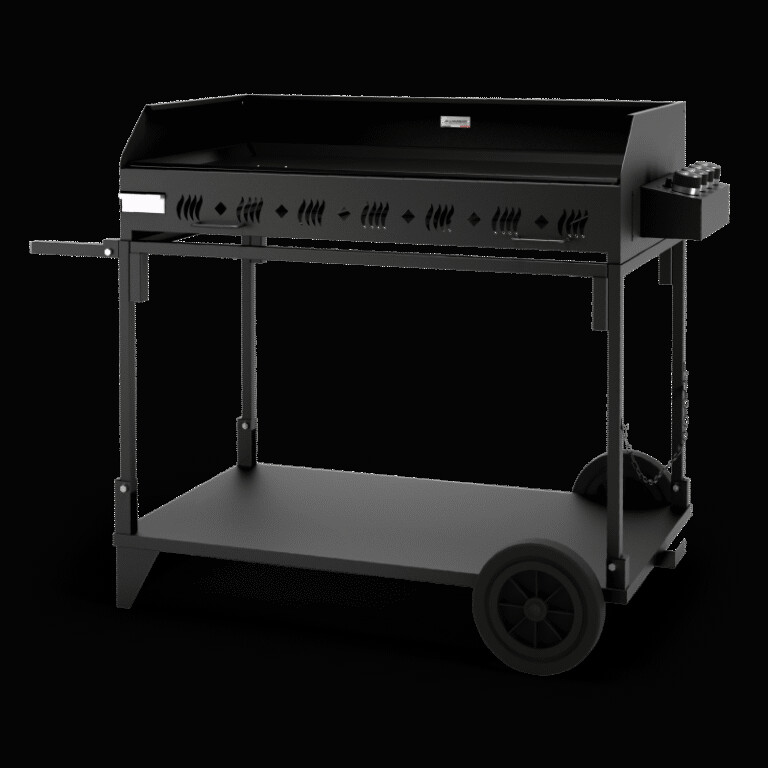 LE MARQUIER - Plancha gaz LE MARQUIER Pakita 4105 4 brûleurs avec chariot noir