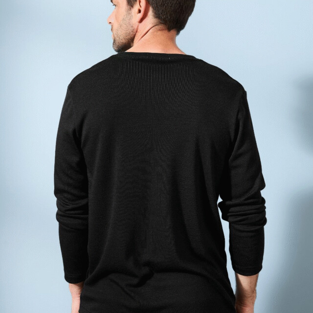 Lemahieu - T-shirt épais 100% Laine Mérinos - Noir - Homme