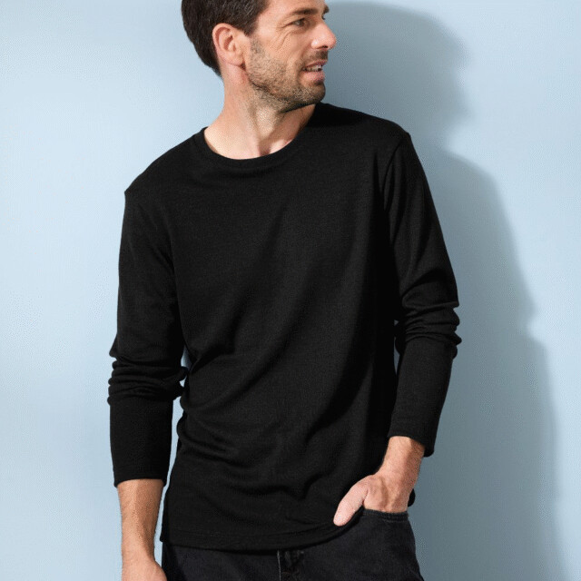 Lemahieu - T-shirt épais 100% Laine Mérinos - Noir - Homme