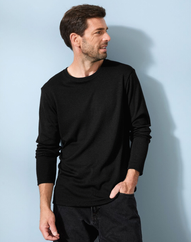 Lemahieu - T-shirt épais 100% Laine Mérinos - Noir - Homme