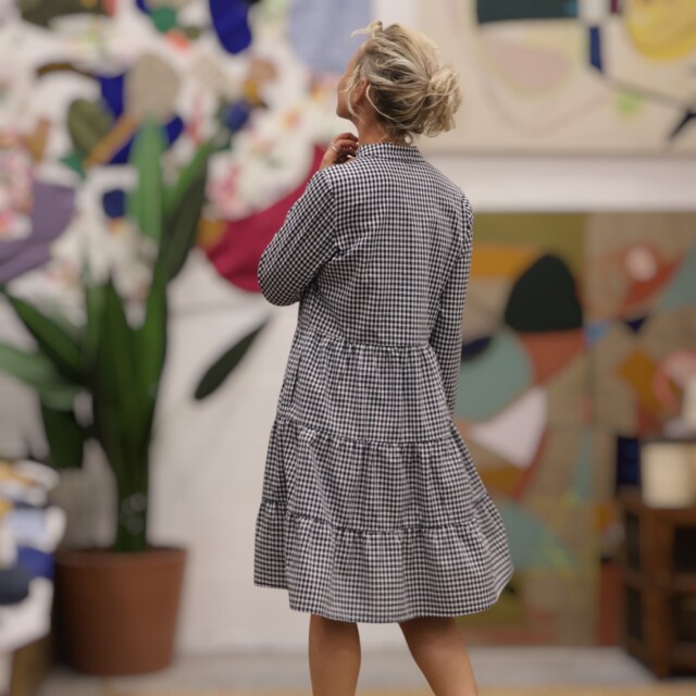 Quintessence - Robe Bella - vichy marine/blanc