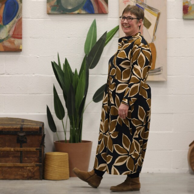 Quintessence - Robe Cyrielle - armuré de coton feuillage