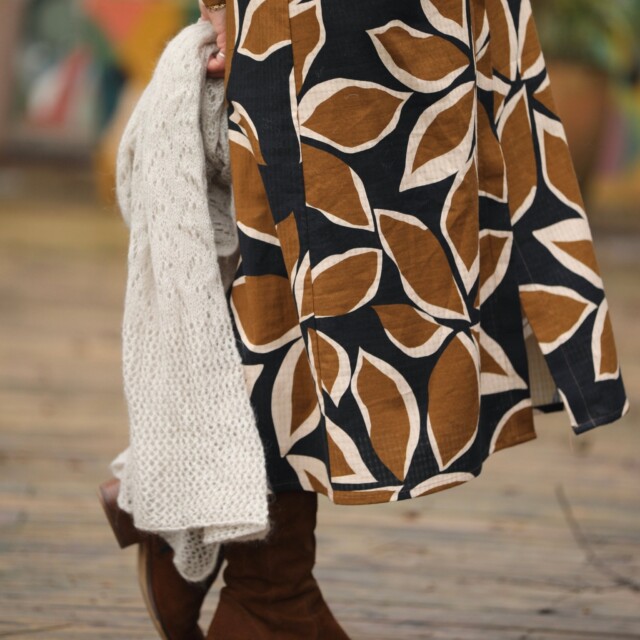 Quintessence - Robe Cyrielle - armuré de coton feuillage