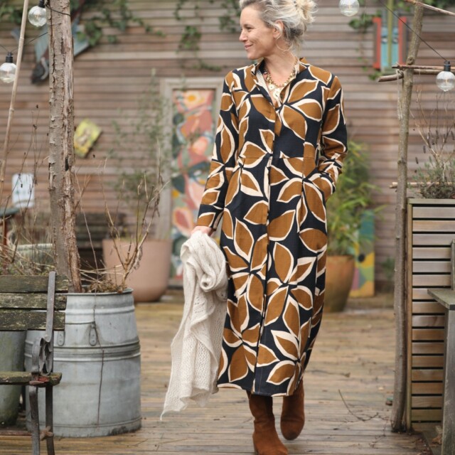 Quintessence - Robe Cyrielle – armuré de coton feuillage