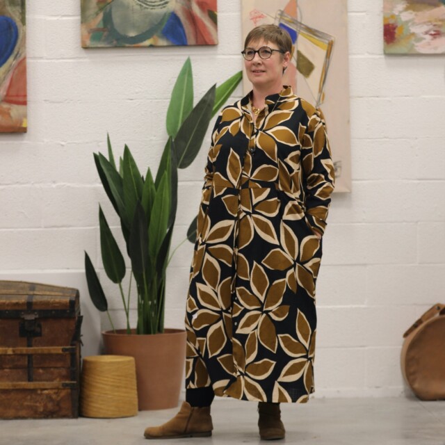 Quintessence - Robe Cyrielle - armuré de coton feuillage