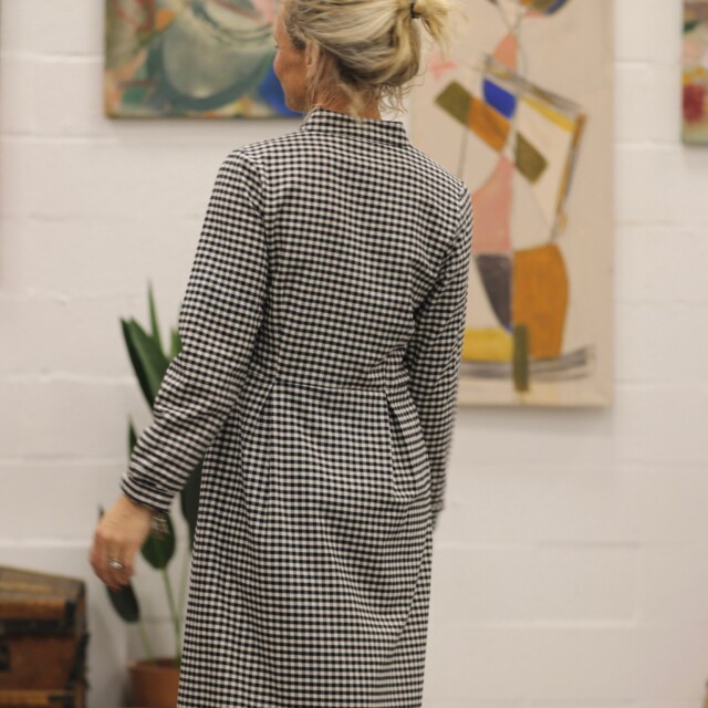 Quintessence - Robe Cyrielle - flanelle de coton vichy noir