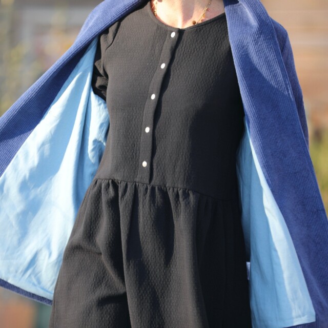 Quintessence - Robe Eglantine - armuré de coton noir