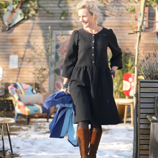 Quintessence - Robe Eglantine - armuré de coton noir