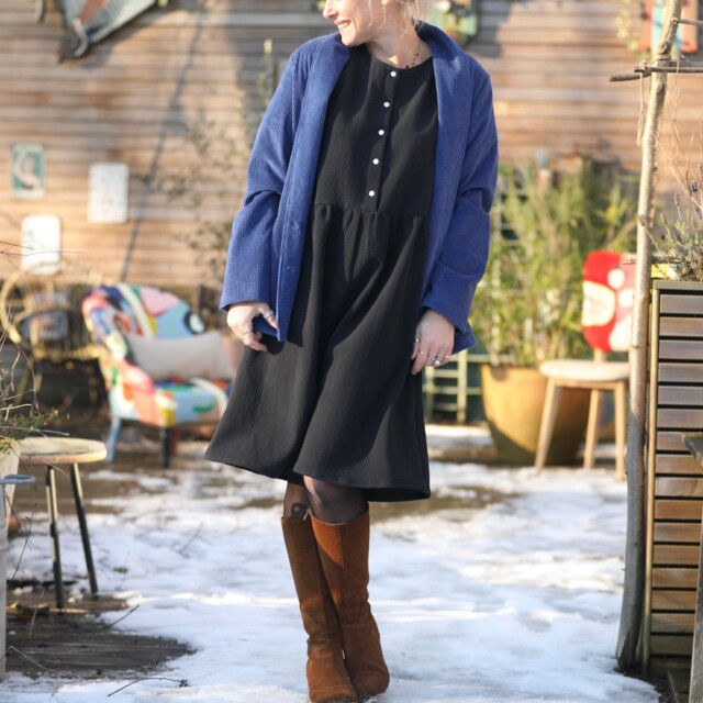 Quintessence - Robe Eglantine - armuré de coton noir