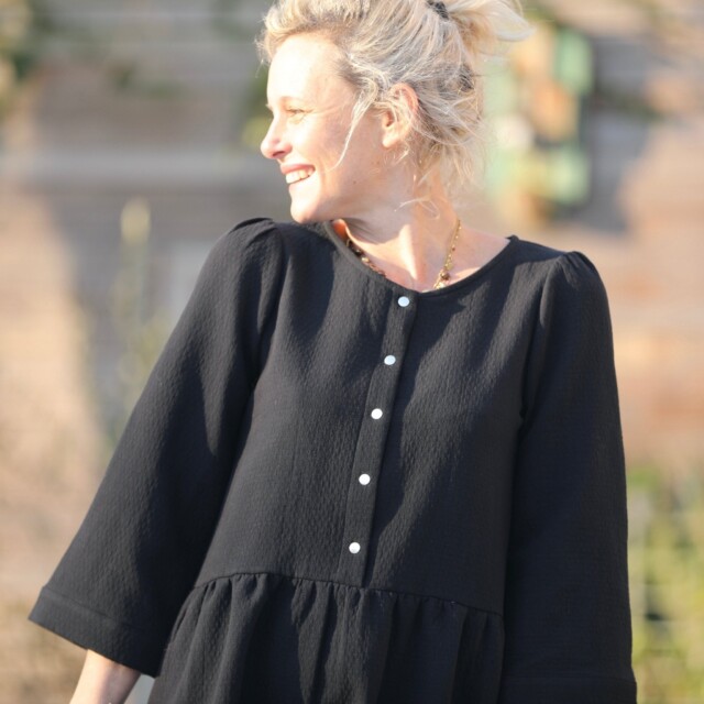 Quintessence - Robe Eglantine - armuré de coton noir
