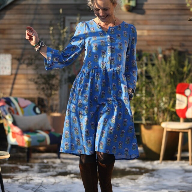 Quintessence - Robe Eglantine - double gaze de coton Chardons