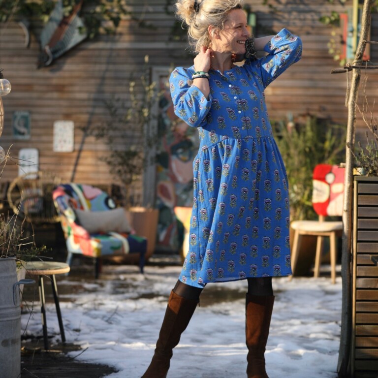 Quintessence - Robe Eglantine - double gaze de coton Chardons