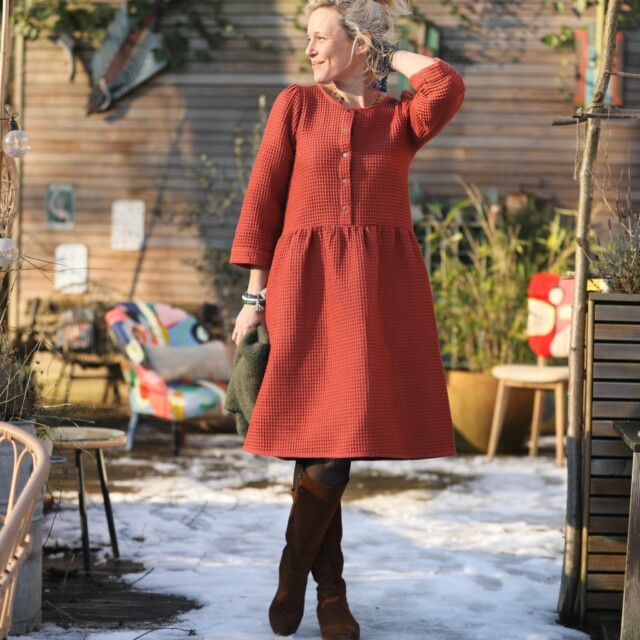 Quintessence - Robe Eglantine - Nid d'abeille terracotta