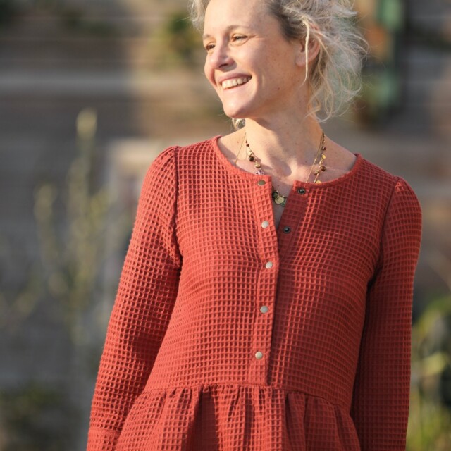 Quintessence - Robe Eglantine - Nid d'abeille terracotta