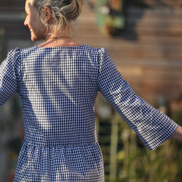 Quintessence - Robe Eglantine - vichy de coton bleu nuit
