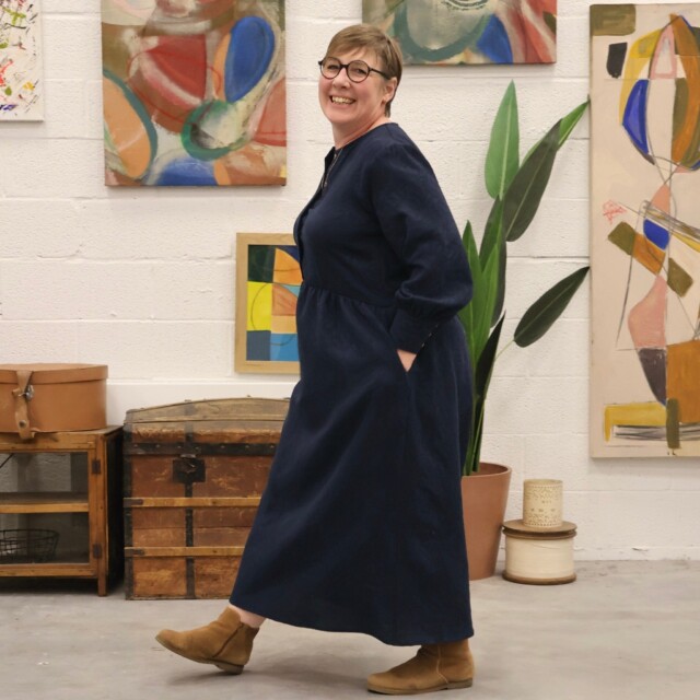 Quintessence - Robe Isis - jacquard coton/lin noir