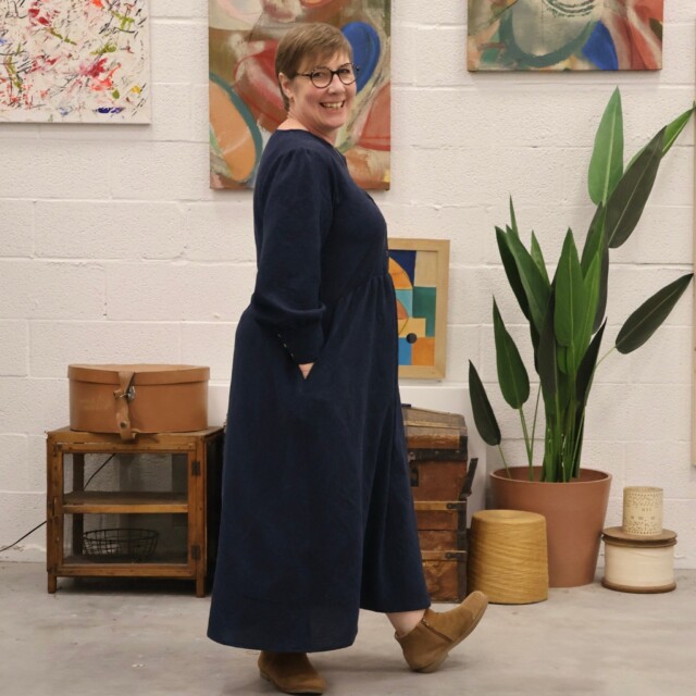 Quintessence - Robe Isis - jean bleu à pois