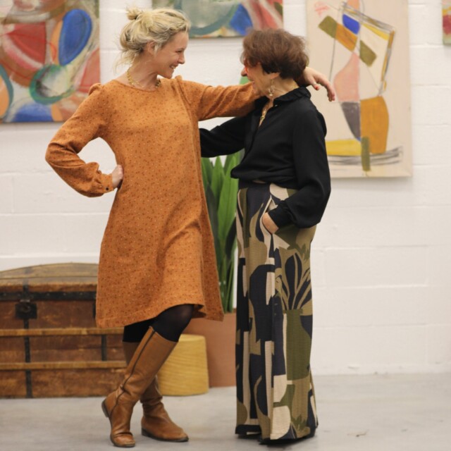 Quintessence - Robe Rosine - double gaze de coton fleurie écureuil