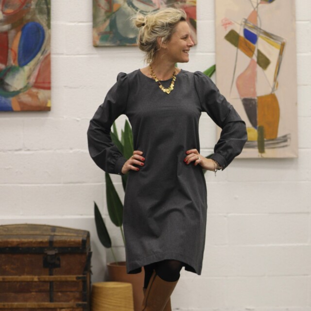 Quintessence - Robe Rosine - flanelle grise