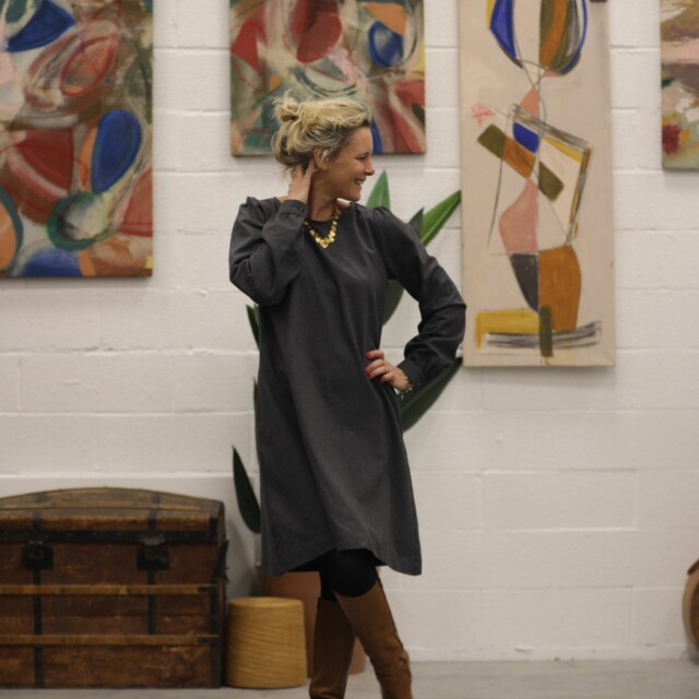 Quintessence - Robe Rosine - flanelle grise