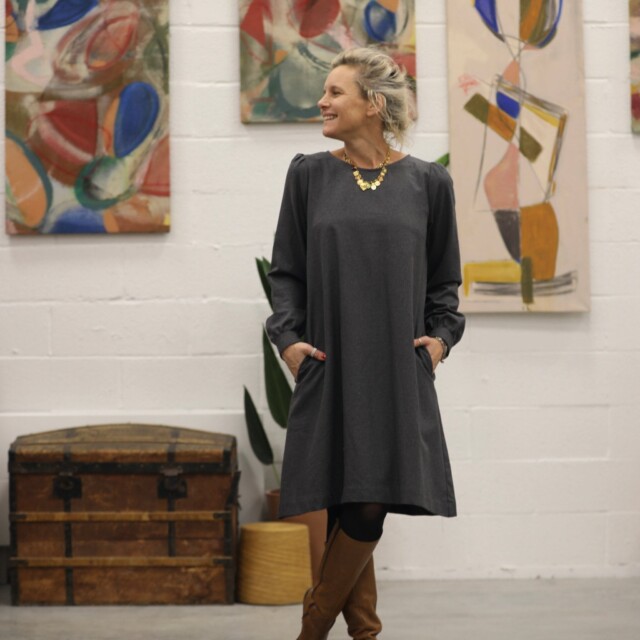 Quintessence - Robe Rosine - flanelle grise