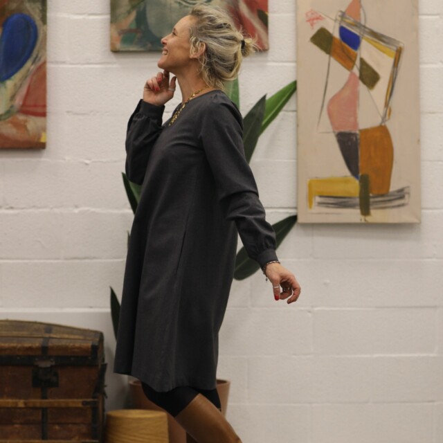 Quintessence - Robe Rosine - flanelle grise