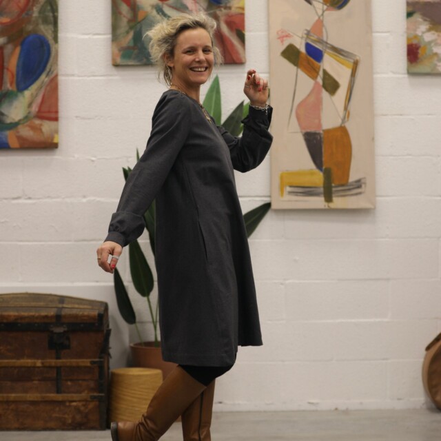 Quintessence - Robe Rosine - flanelle grise