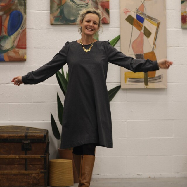 Quintessence - Robe Rosine - flanelle grise