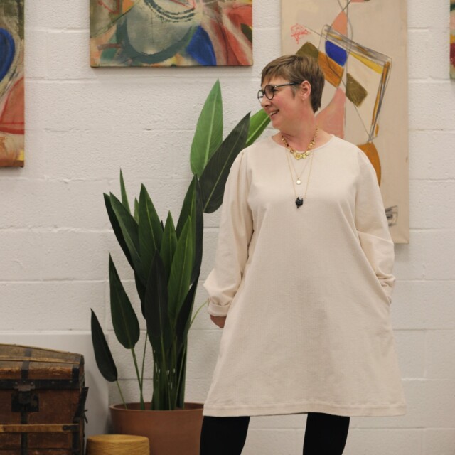 Quintessence - Robe Rosine - jean de coton noir