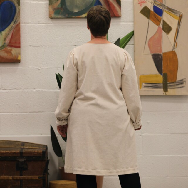 Quintessence - Robe Rosine - velours côtelé ivoire