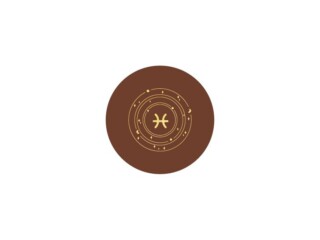 LAVOISIER Maroquinier - Sous-verre signe astro en cuir marron  SV506 Poissons (19 février – 20 mars)
