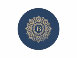 LAVOISIER Maroquinier - Sous-verre mandala en cuir bleu  SV505 Z