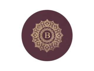 LAVOISIER Maroquinier - Sous-verre mandala en cuir bordeaux  SV505 Z