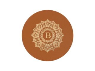Sous-verre mandala en cuir gold – SV505 Z par la marque LAVOISIER Maroquinier LAVOISIER Maroquinier - Sous-verre mandala en cuir gold – SV505 Z