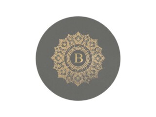 LAVOISIER Maroquinier - Sous-verre mandala en cuir gris – SV505 Z