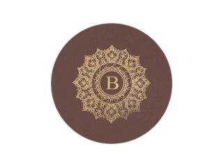 LAVOISIER Maroquinier - Sous-verre mandala en cuir marron  SV505 Z