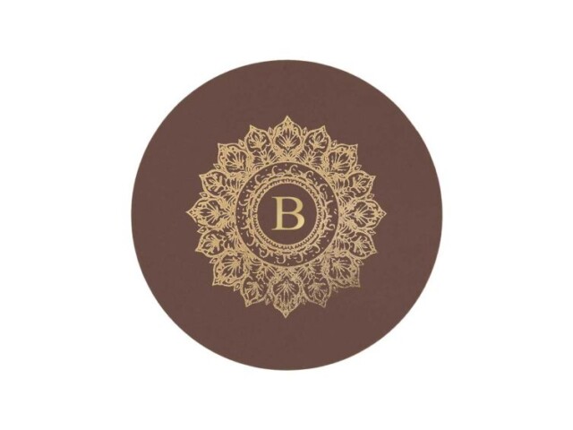 LAVOISIER Maroquinier - Sous-verre mandala en cuir marron – SV505 Z