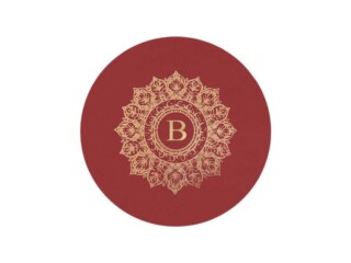 LAVOISIER Maroquinier - Sous-verre mandala en cuir rouge  SV505 Z