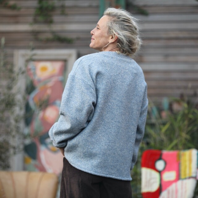 Quintessence - Sweat Gustave - lainage bleu nuage