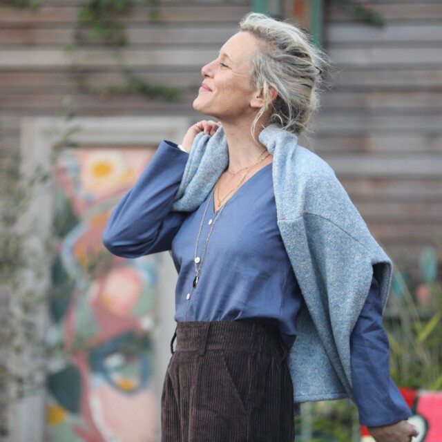 Quintessence - Sweat Gustave - lainage bleu nuage