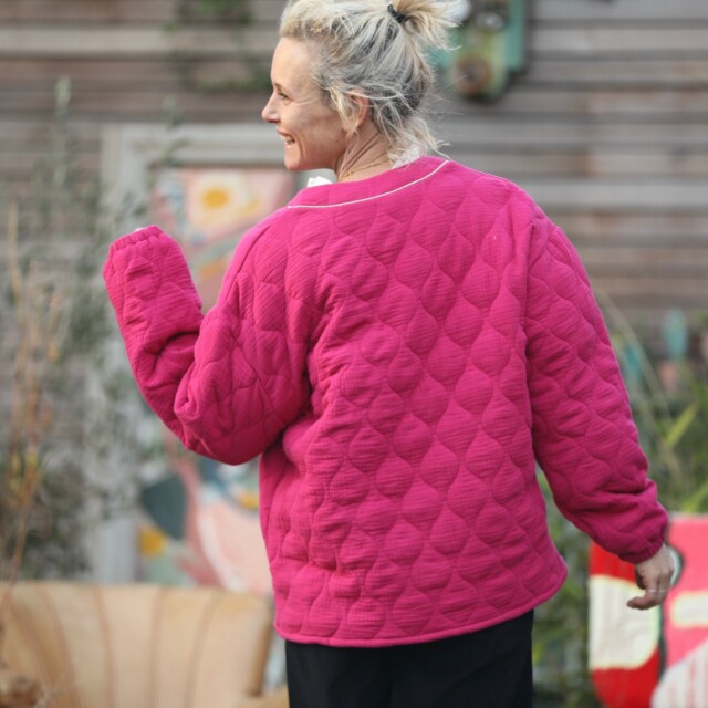 Quintessence - Sweat Gustave-  matelassé en double gaze de coton fushia