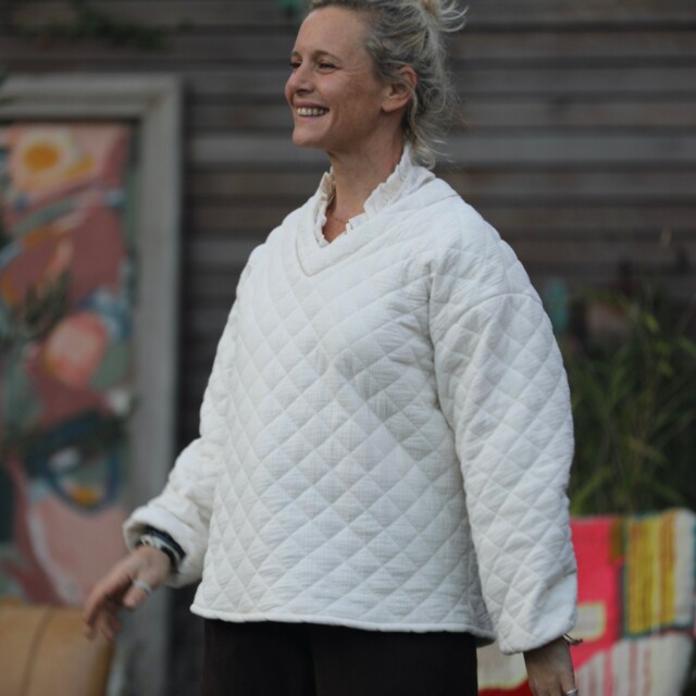 Quintessence - Sweat Gustave-  matelassé en double gaze de coton ivoire