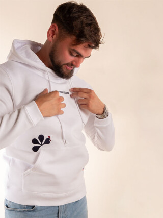 Maison Tricolore - Le Sweat à Capuche Homme Coton Bio France – Blanc