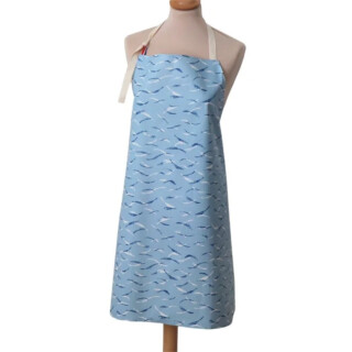 Fleur de Soleil - Tablier enduit Vagues bleues
