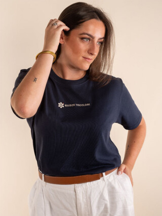 Maison Tricolore - Le Confortable T-shirt Marine En Coton Bio  Femme