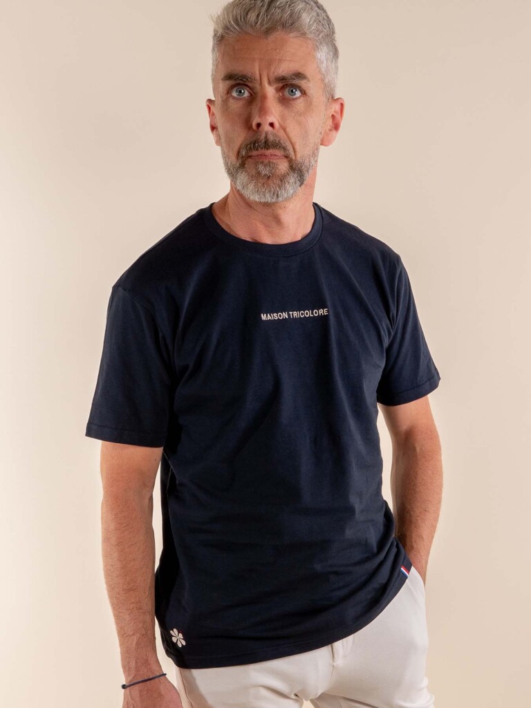 Maison Tricolore - L'incontournable T-shirt Homme en Coton Bio - Marine