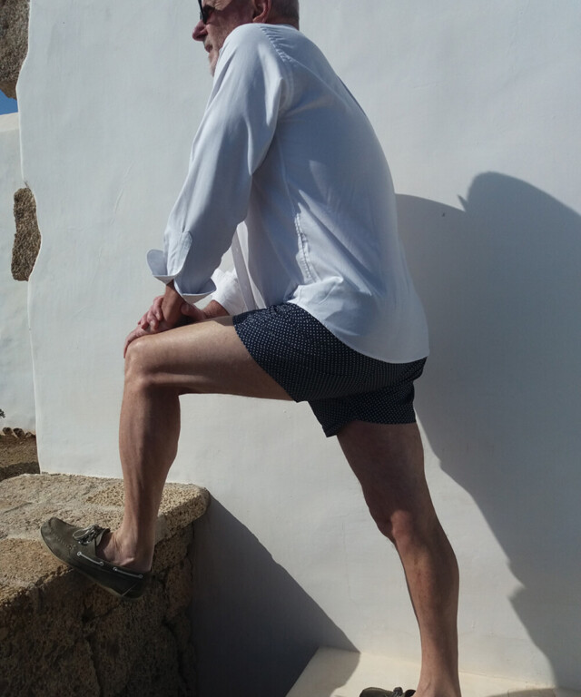 Caleçon coupe anglaise 100% coton made in France – Bleu/Blanc par la marque Fleurs Pois et Cie Fleurs Pois et Cie - Caleçon coupe anglaise 100% coton made in France – Bleu/Blanc