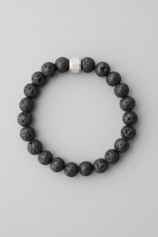 Bracelet Achille Pierre de Lave Or Blanc par la marque NEIJE NEIJE - Bracelet Achille Pierre de Lave Or Blanc