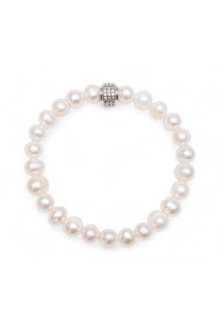 Bracelet perle eau douce or blanc 1 NEIJE - La Parure Parfaite Collier + Bracelet Perles de Culture