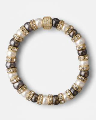 Bracelet Schachmatt Perles de Culture Noires et Blanches avec Diamants par la marque NEIJE NEIJE - Bracelet Schachmatt Perles de Culture Noires et Blanches avec Diamants